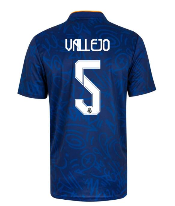 2021/22 Real Madrid Away Kit Soccer Jersey with Vallejo 5 printing